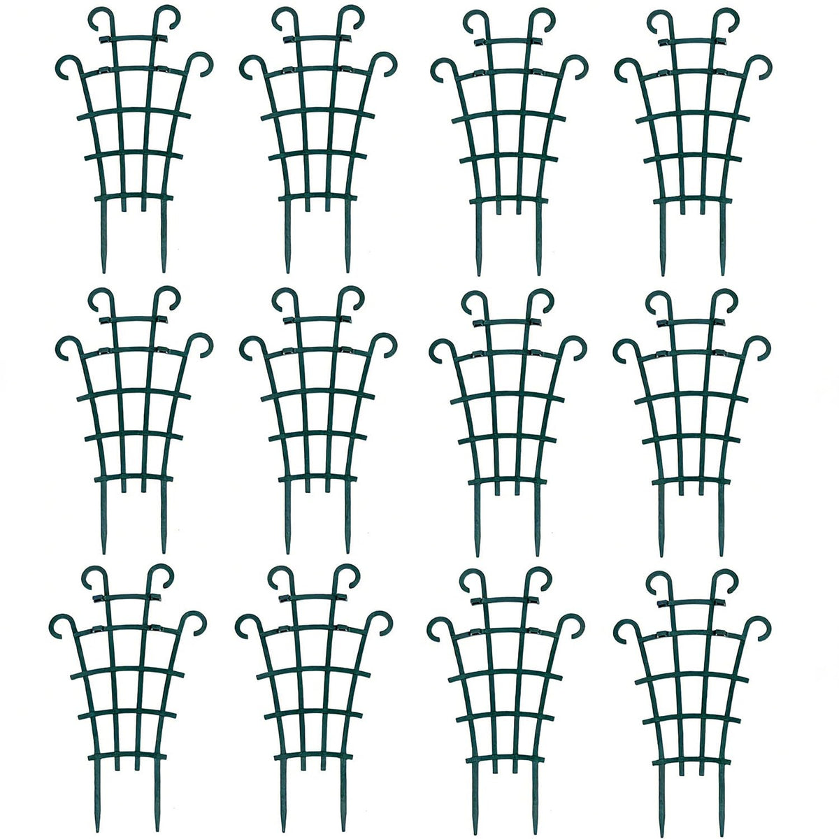 UWIOFF 12 Pcs Garden Trellis for climbing plants, dark green