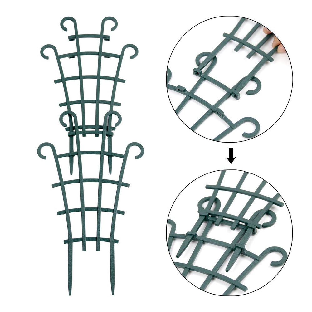 UWIOFF trellis supporting sugar snap peas in a pot