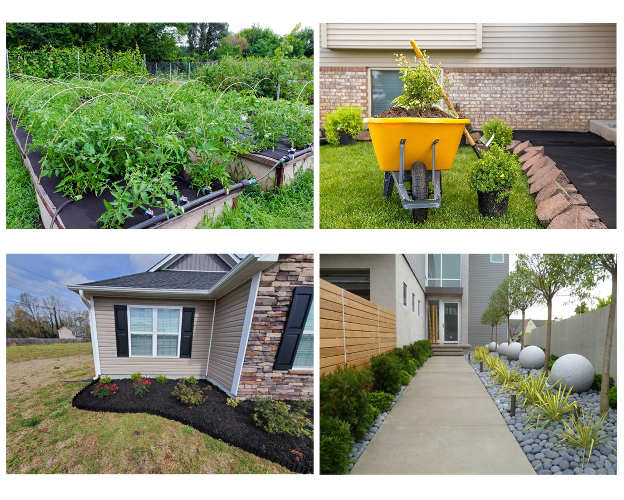 UWIOFF weed barrier fabric in a vegetable garden