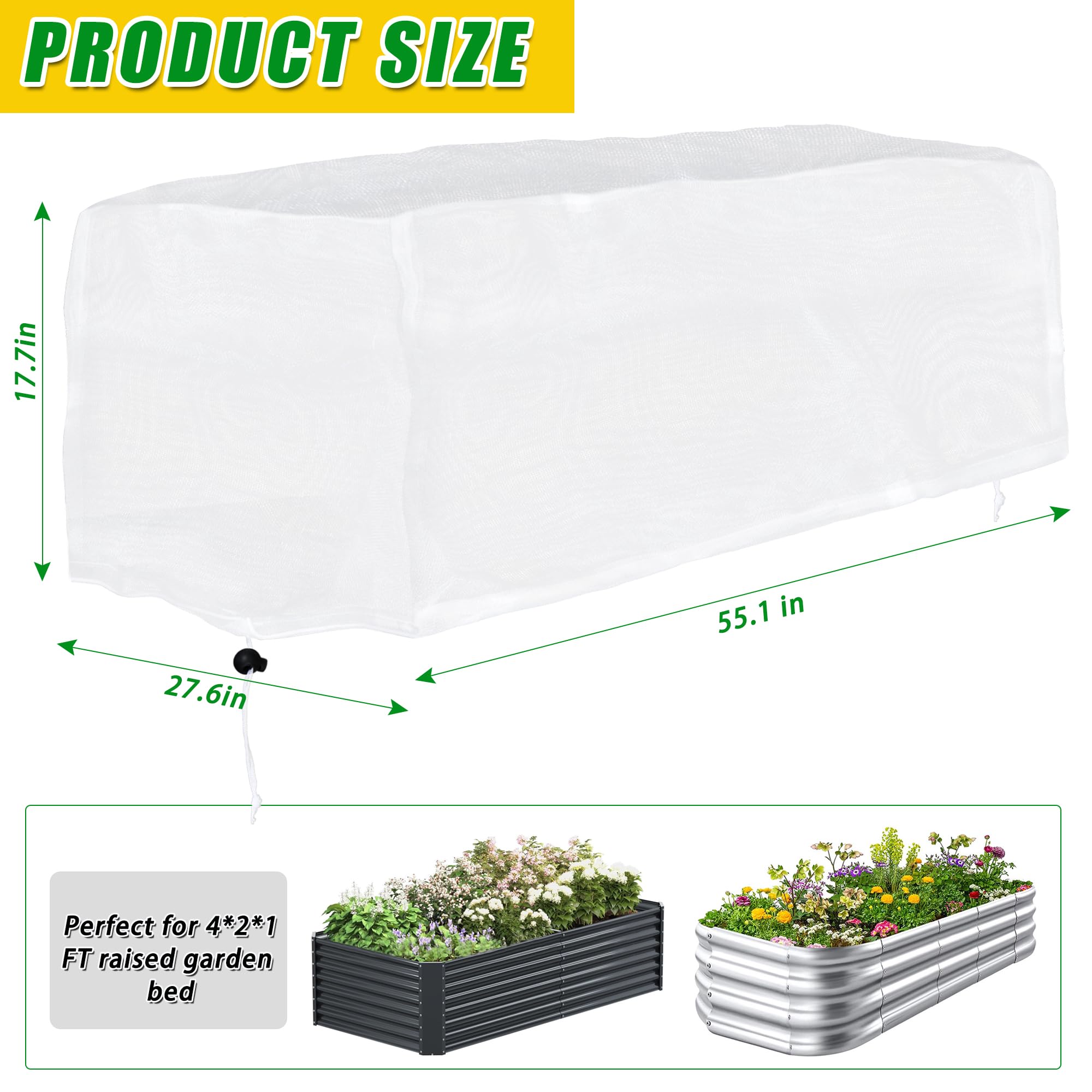 UYEDUJZ frost cloth on raised garden bed protecting vegetables