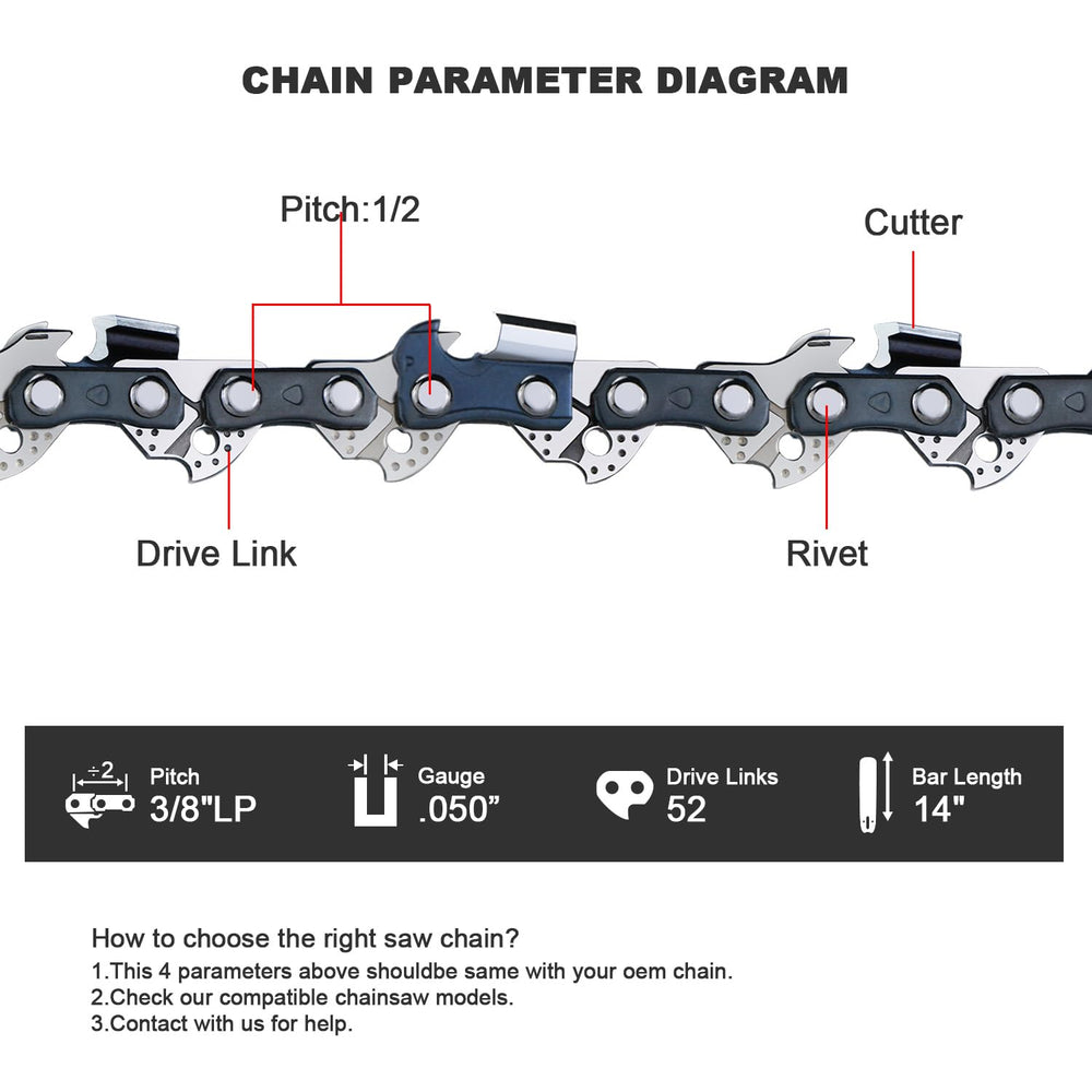 V-MODEST Chainsaw Chain pack with three chains