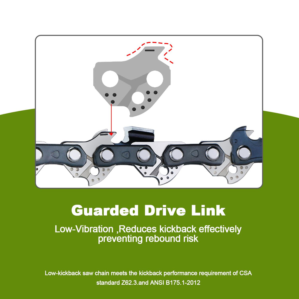 V-MODEST Chainsaw Chain showing lubrication system