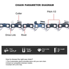 V-MODEST Mini Chainsaw Chain with lubrication grooves