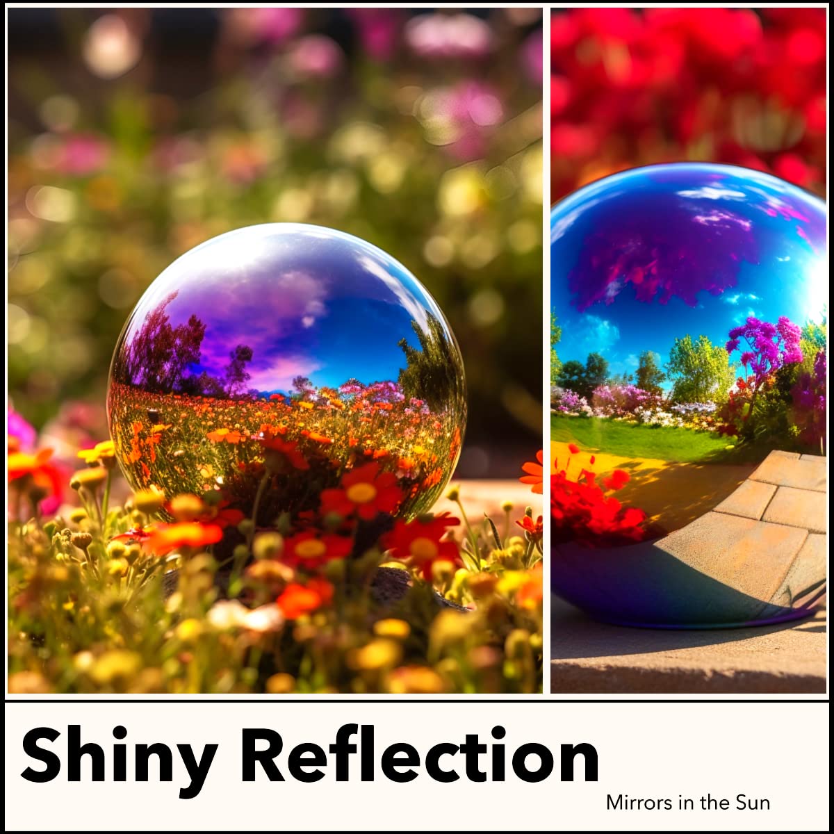 v2croft 12 Inch Gazing Globe reflecting garden scenery