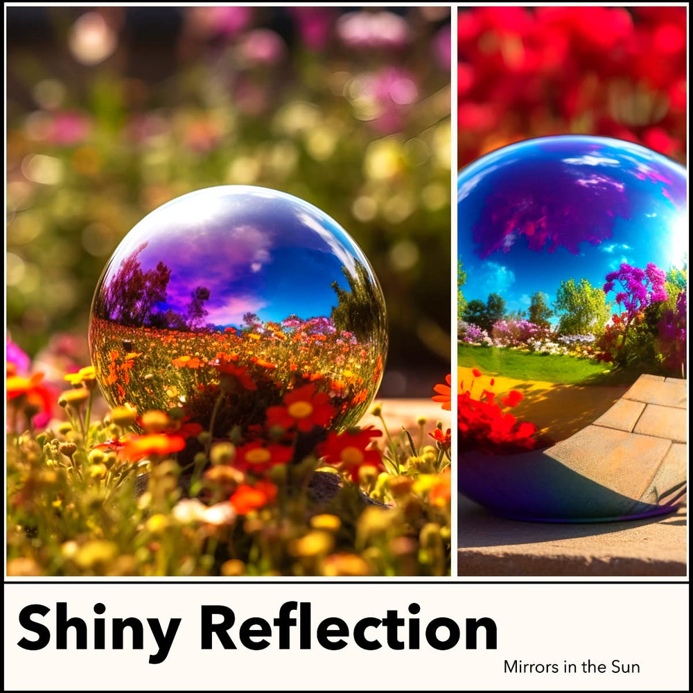 v2croft 12 Inch Gazing Globe reflecting garden scenery