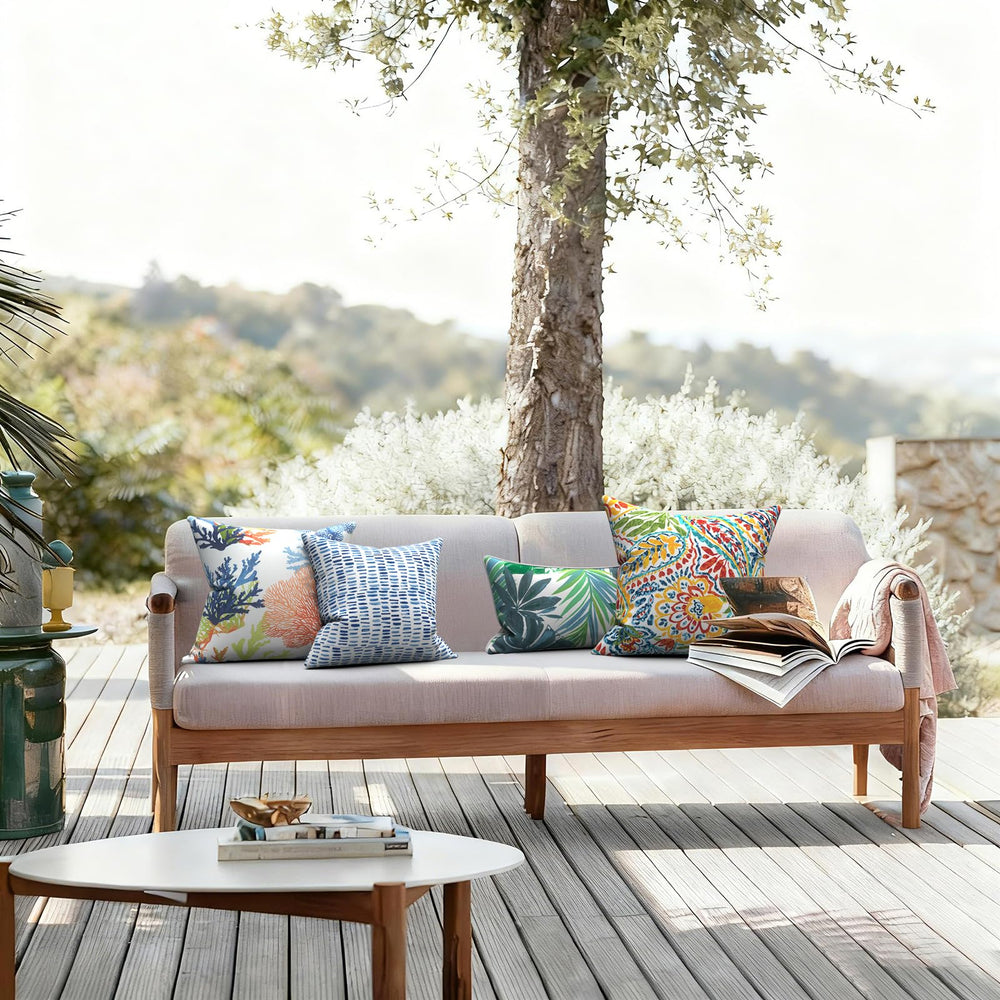 Vacuum-packed LVTXIII Outdoor Throw Pillows ready for use