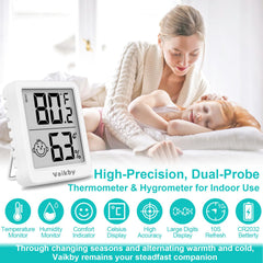 Vaikby Hygrometer displaying humidity and temperature readings
