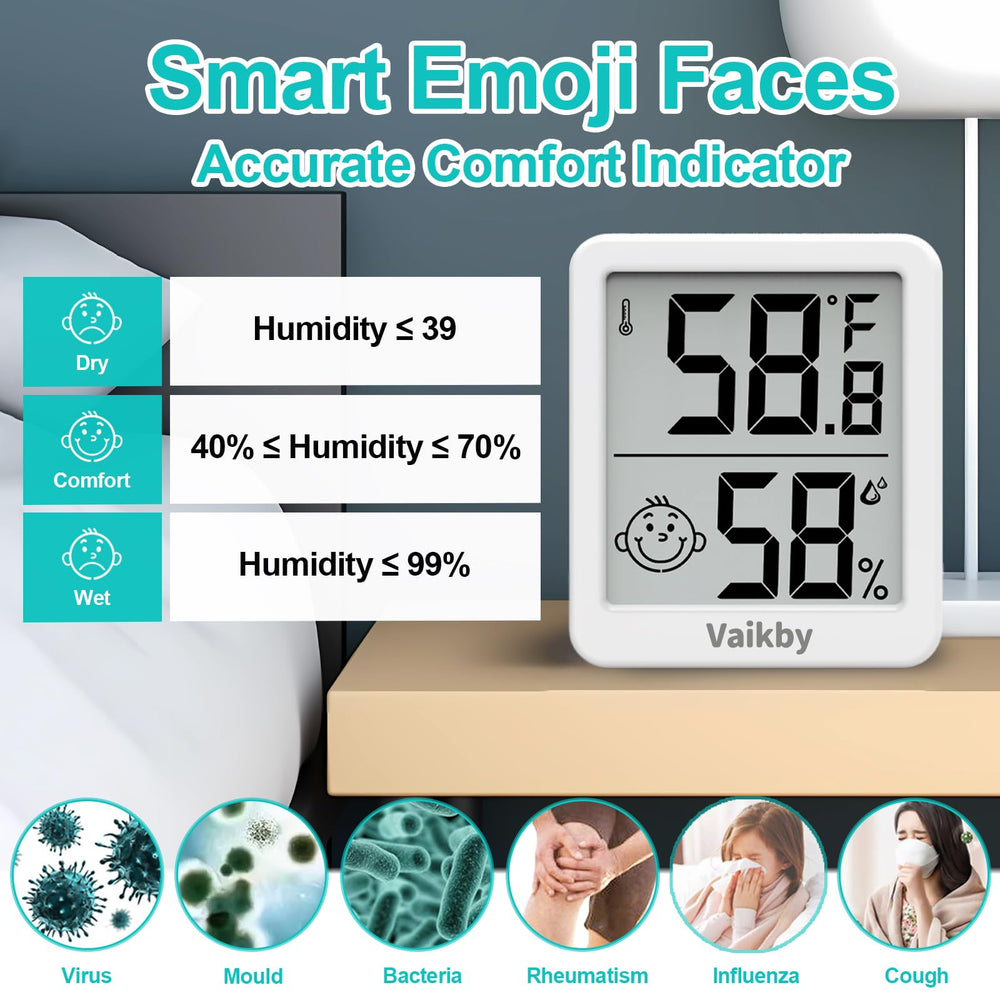 Vaikby Indoor Humidity Meter mounted on a wall