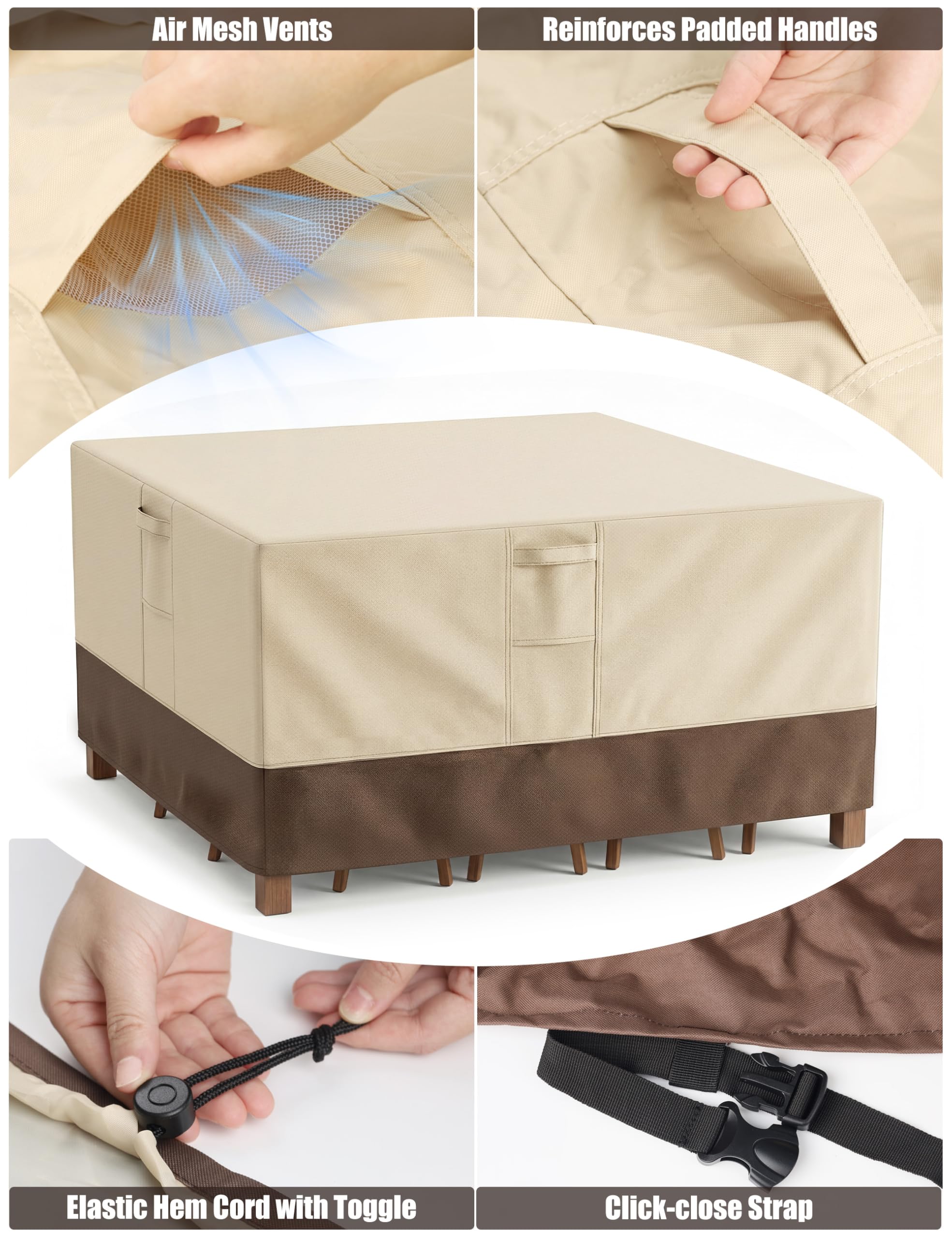 Vailge 96"x96" outdoor furniture cover side view