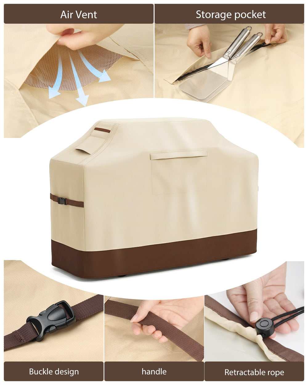 Vailge Grill Cover back view showcasing material quality