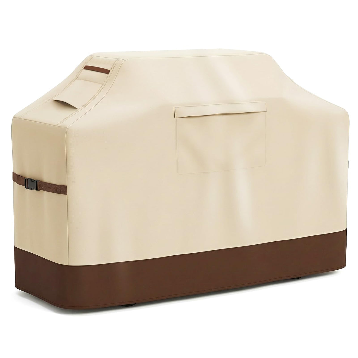 Vailge grill cover front view showing beige and brown design