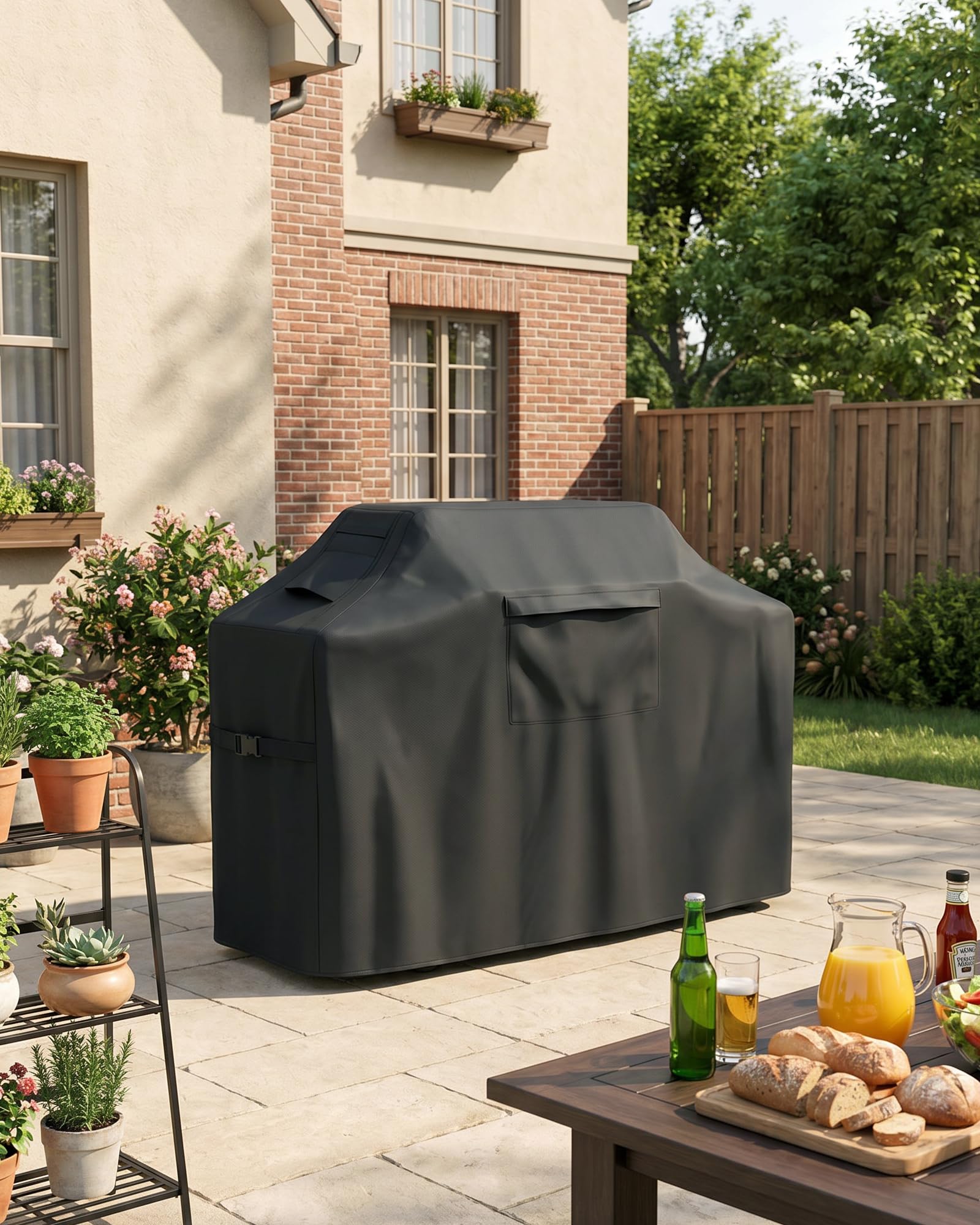 Vailge Grill Cover in a garden setting