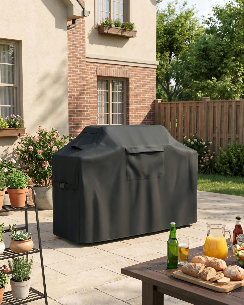 Vailge Grill Cover in a garden setting