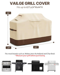 Vailge grill cover side view demonstrating waterproof material