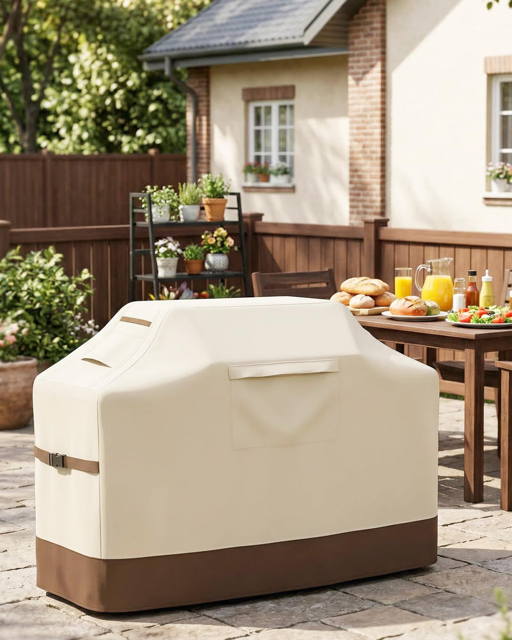 Vailge grill cover with padded handles for easy handling