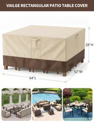 Vailge outdoor furniture cover showing 4 click-close straps