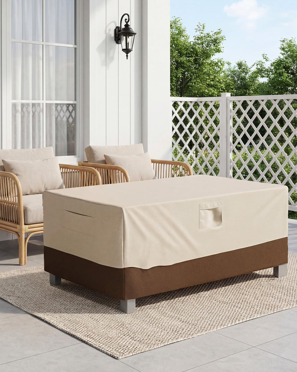 Vailge Outdoor Table Cover with click-close straps