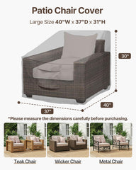 Vailge Patio Chair Cover showing waterproof feature