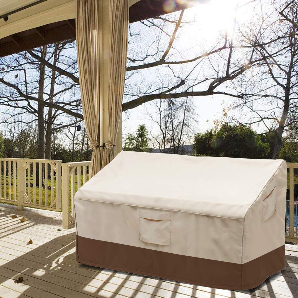 Vailge patio loveseat cover folded for storage