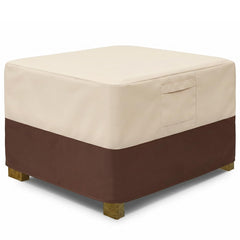 Vailge Patio Ottoman Cover rectangular beige and brown front view