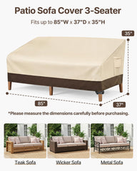 Vailge patio sofa cover showcasing waterproof feature