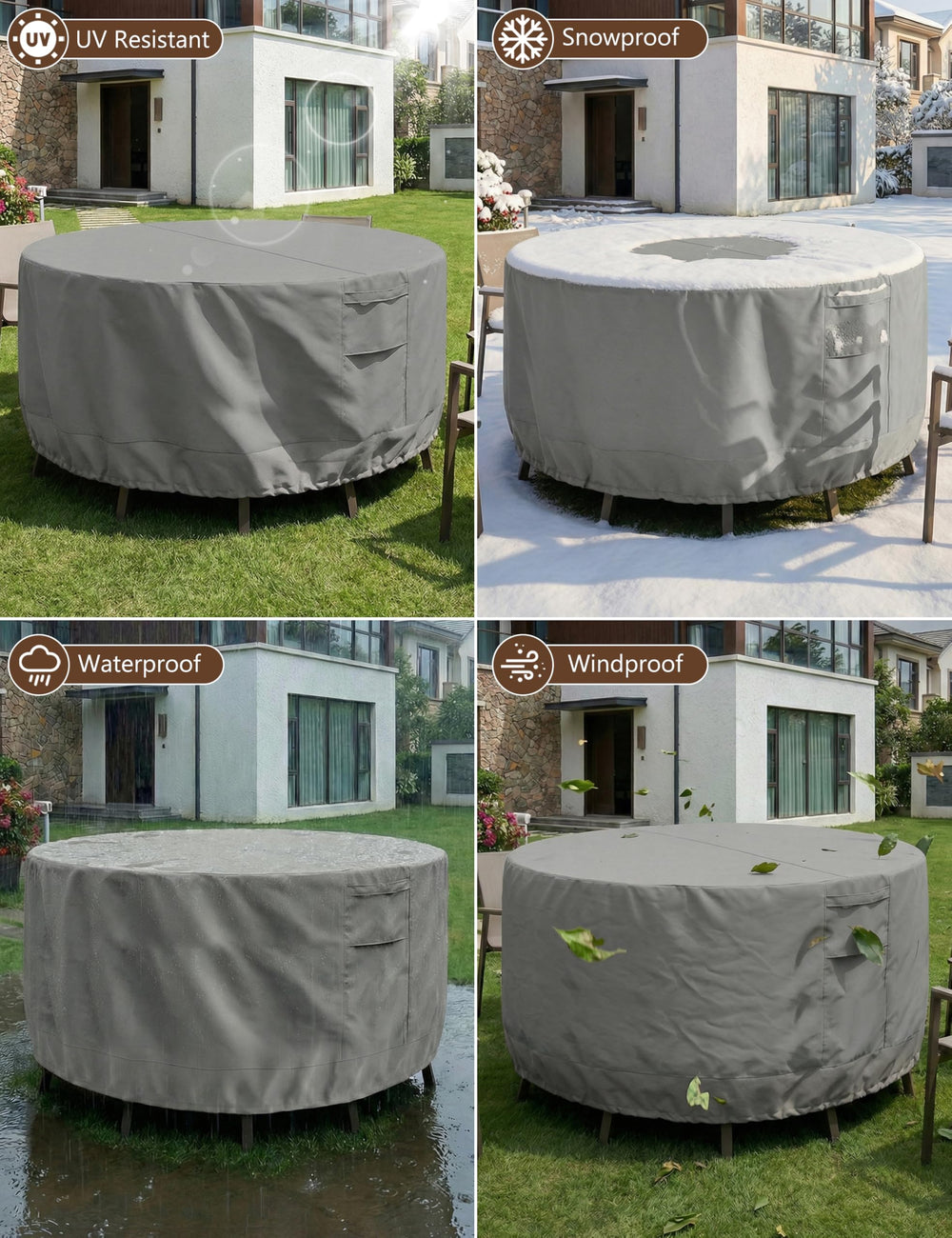 Vailge Round Outdoor Table Cover grey model packaging