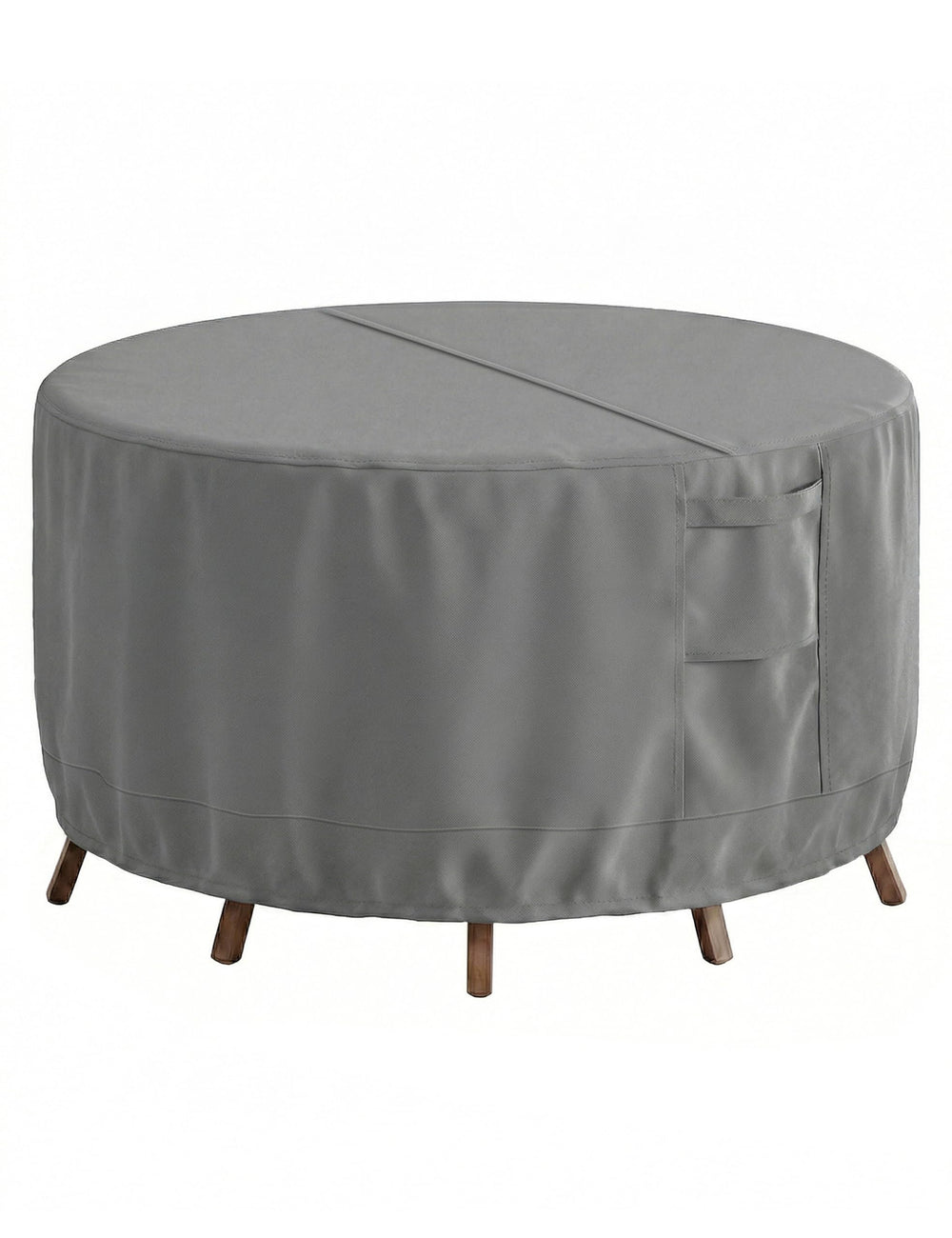 Vailge round patio table cover 72" diameter grey front view