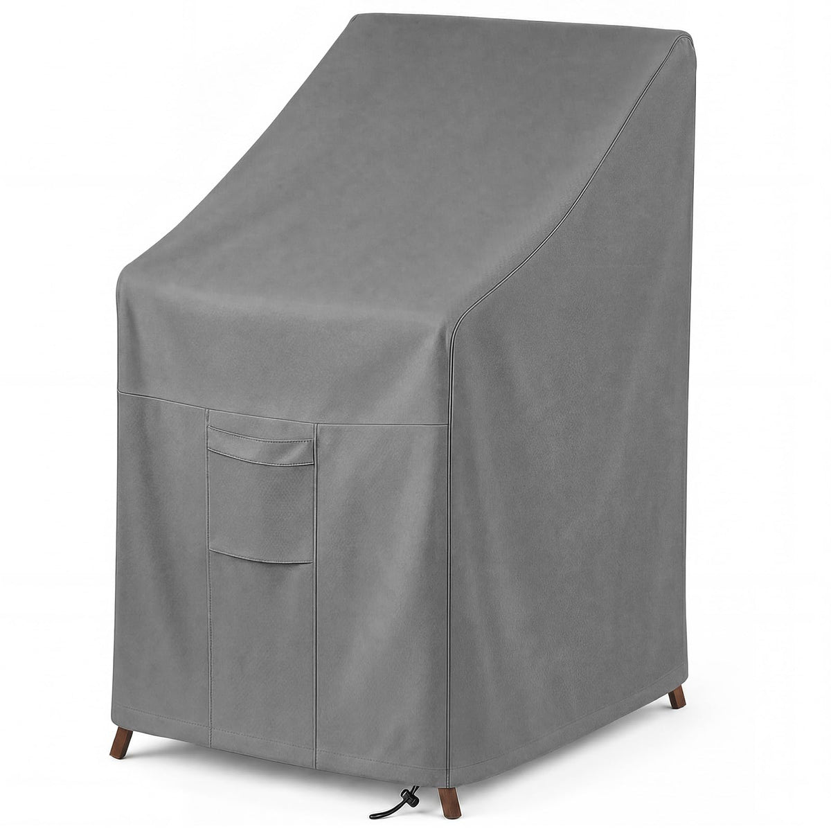 Vailge stackable patio chair cover front view in grey