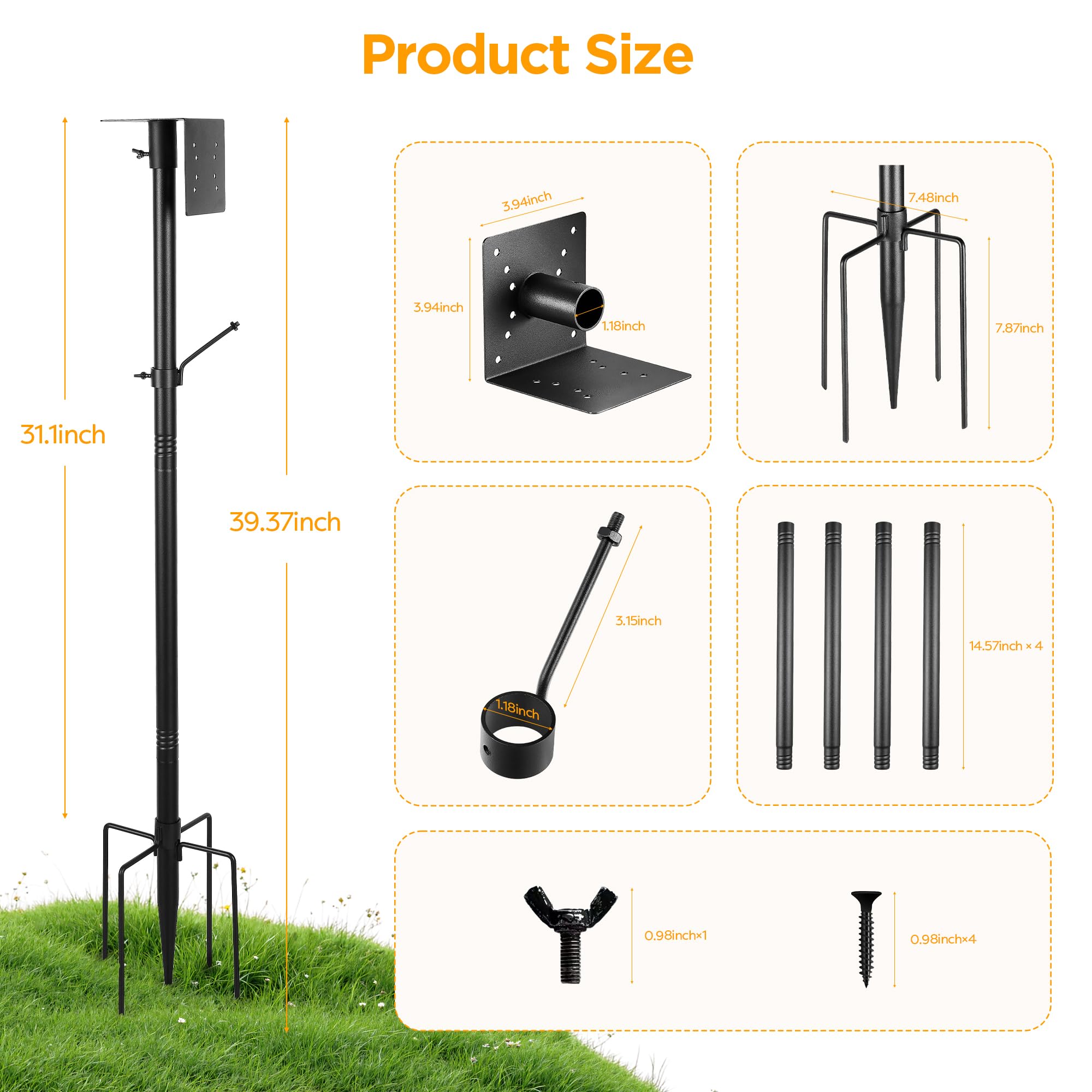 vakiav adjustable bird house pole at different height settings