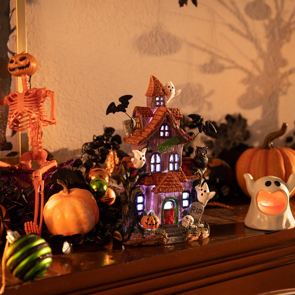 Valery Madelyn Halloween Village House with vibrant colors and craftsmanship