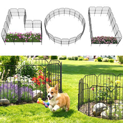VANCASTLE Decorative Garden Fence 10 panels assembled in garden