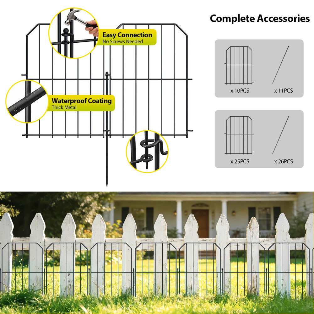 VANCASTLE Decorative Garden Fence panel interlocking design