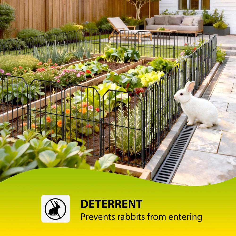 VANCASTLE Decorative Garden Fence protecting flower bed