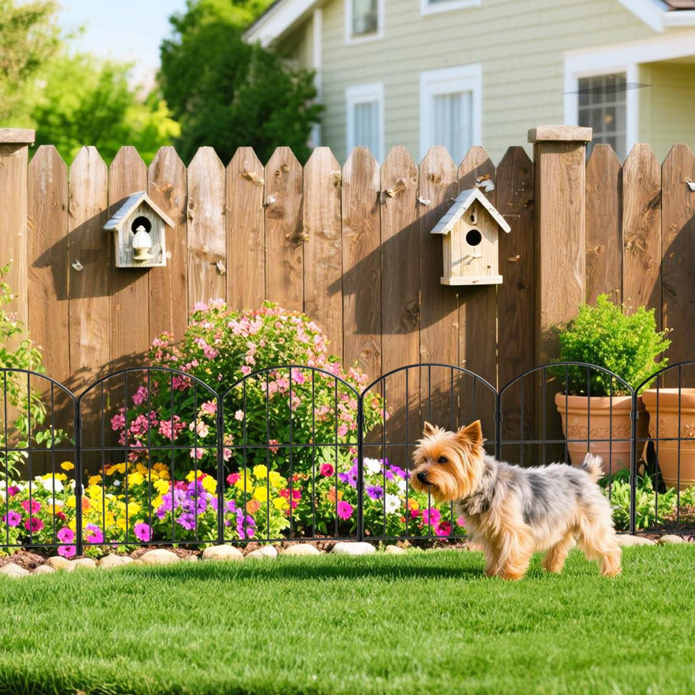 VANCASTLE Decorative Garden Fence secured with stakes