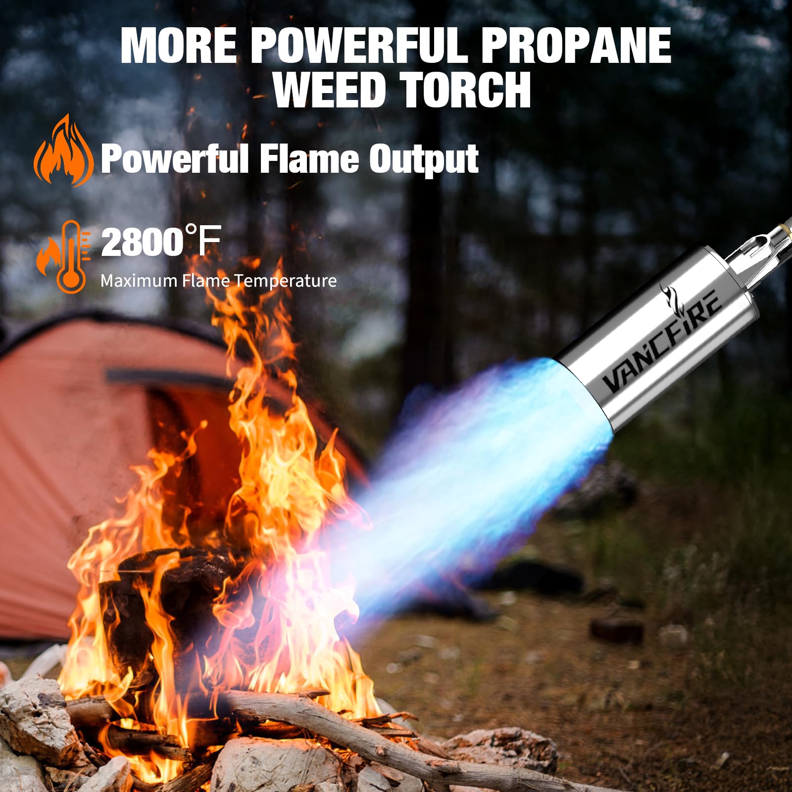 VANCFIRE propane torch in short mode for BBQ use