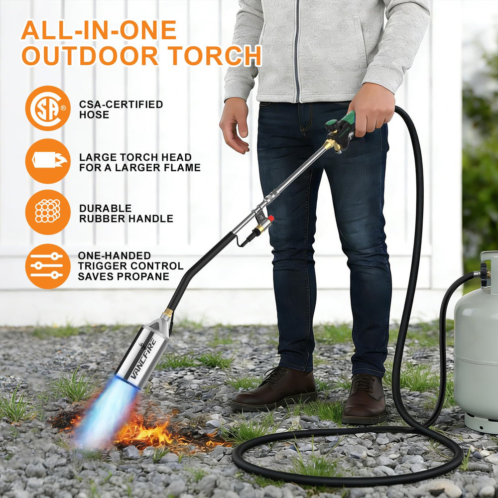 VANCFIRE propane torch with ergonomic rubber handle