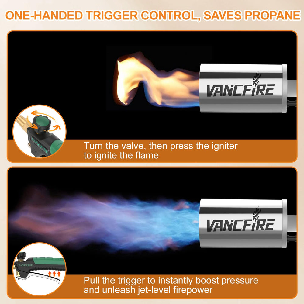 VANCFIRE propane torch with extended 10 ft hose