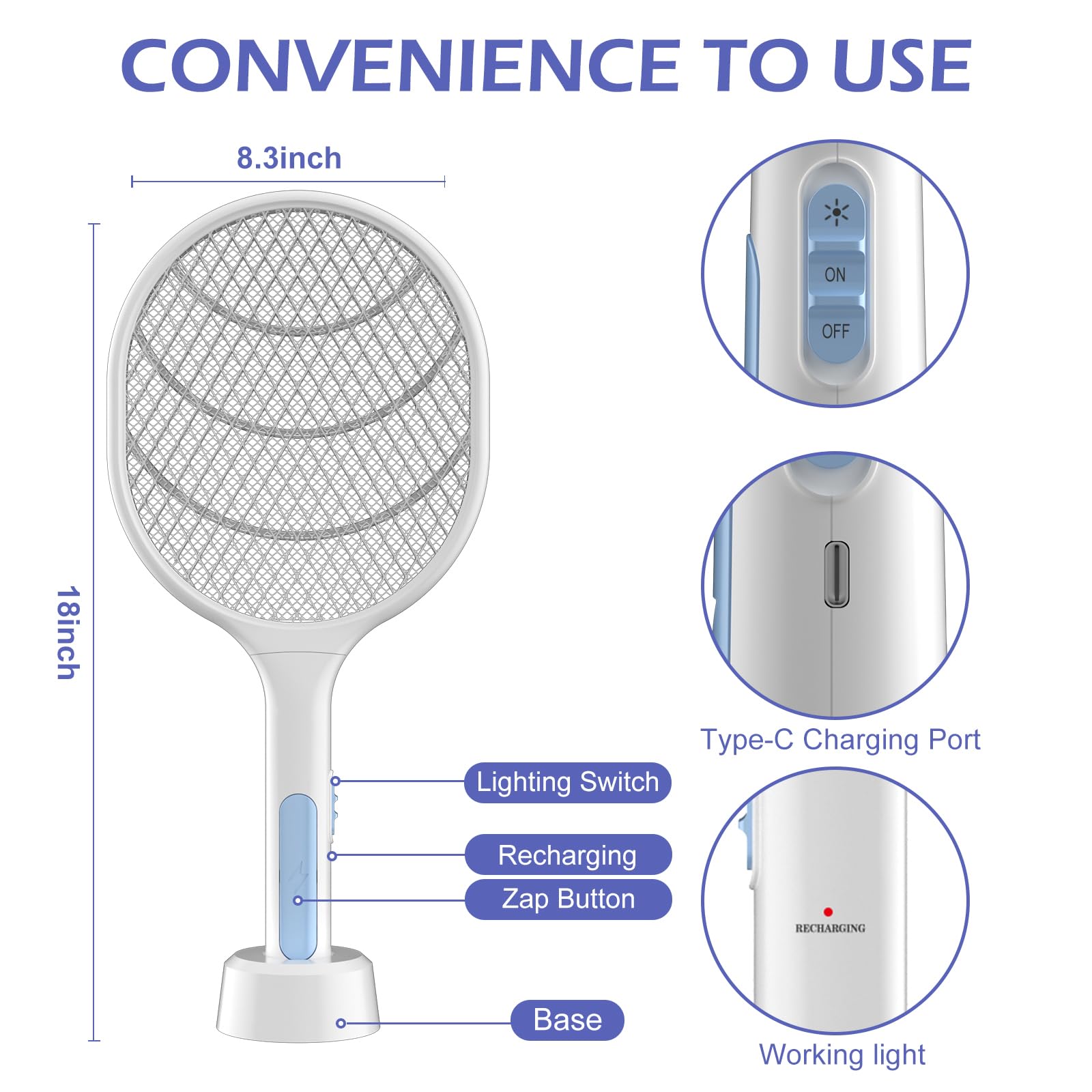 VANELC Bug Zapper demonstrating easy cleaning process