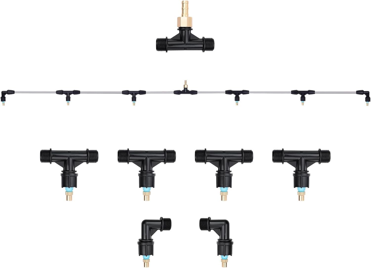 VANPET 6-Nozzle Boom Wand front view with adjustable nozzles