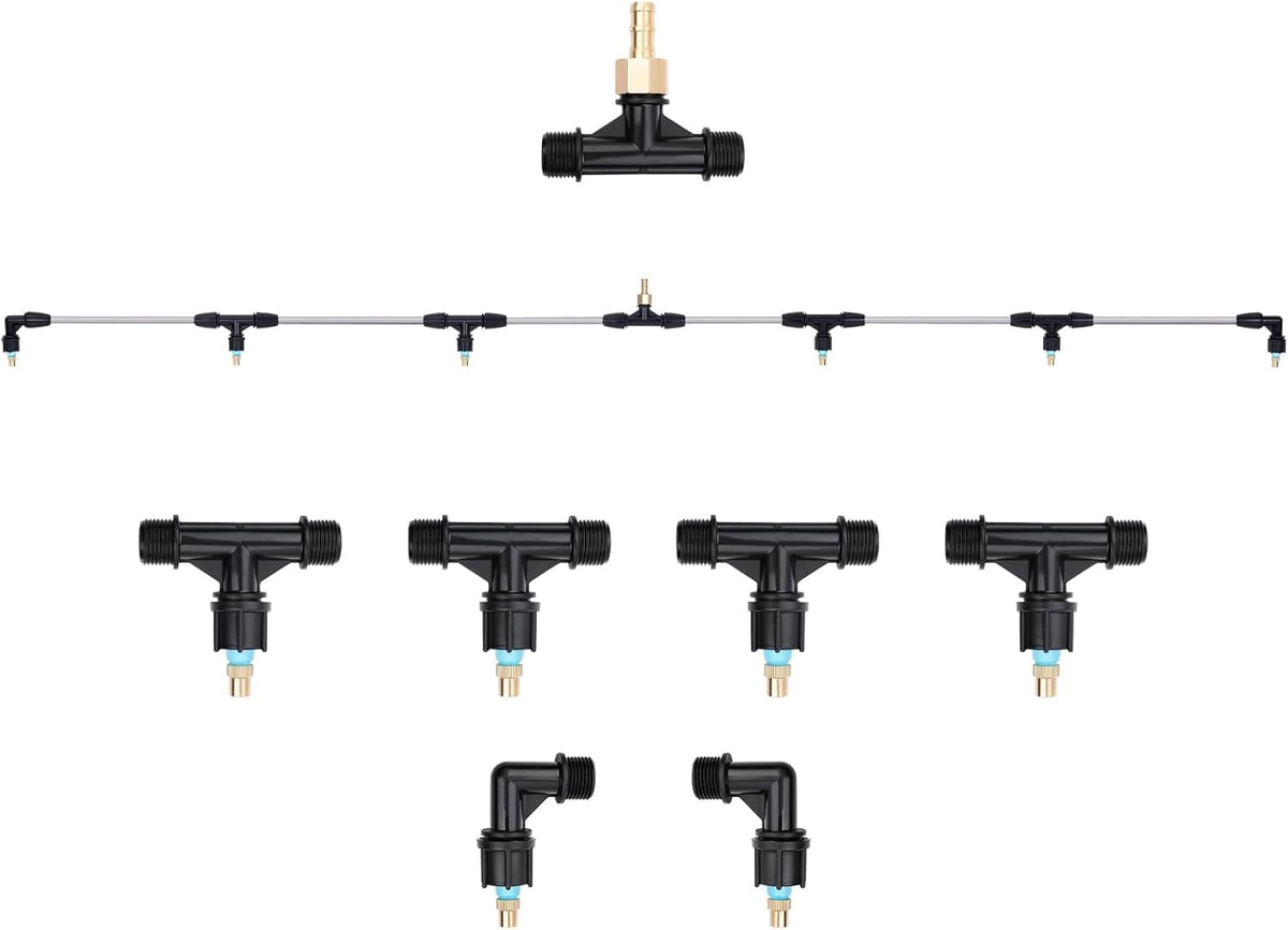 VANPET 6-Nozzle Boom Wand front view with adjustable nozzles