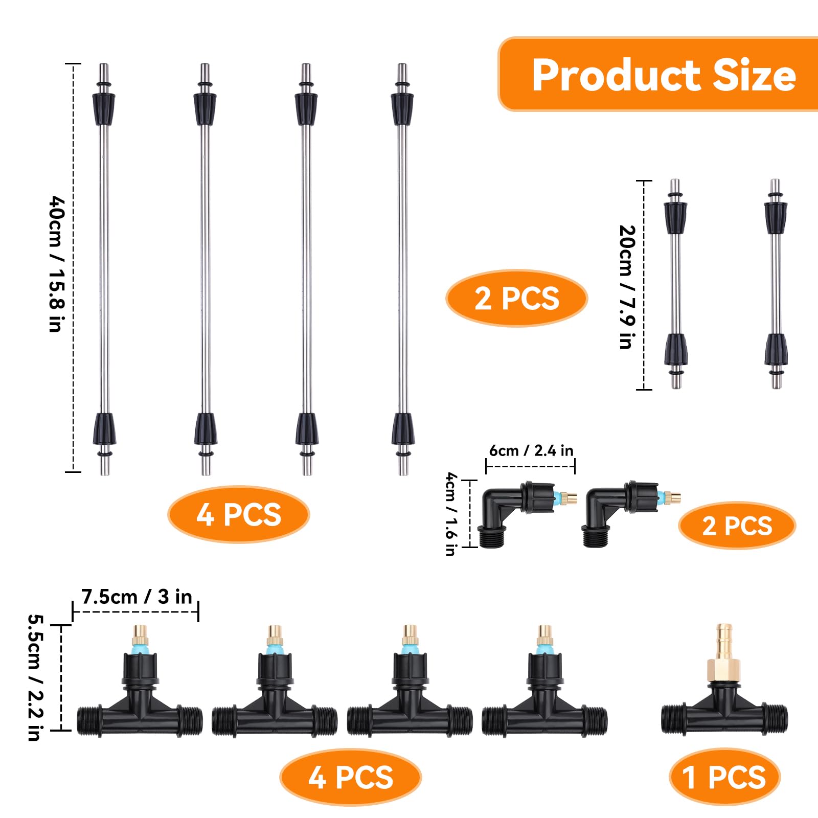 VANPET 6-Nozzle Boom Wand with rods for installation