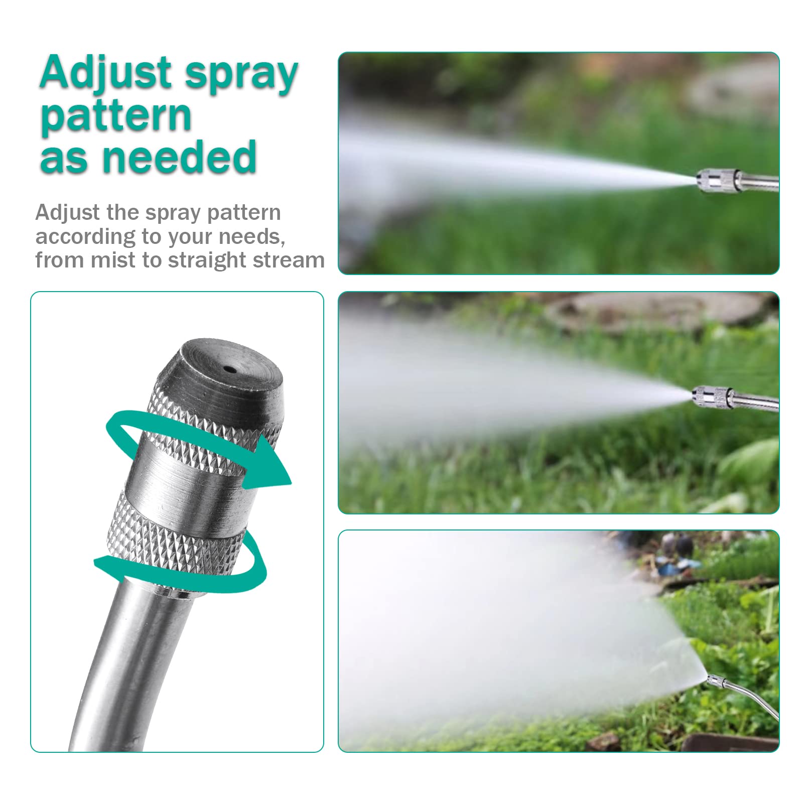 VANPET Adjustable Sprayer Wand back view showing rubber handle