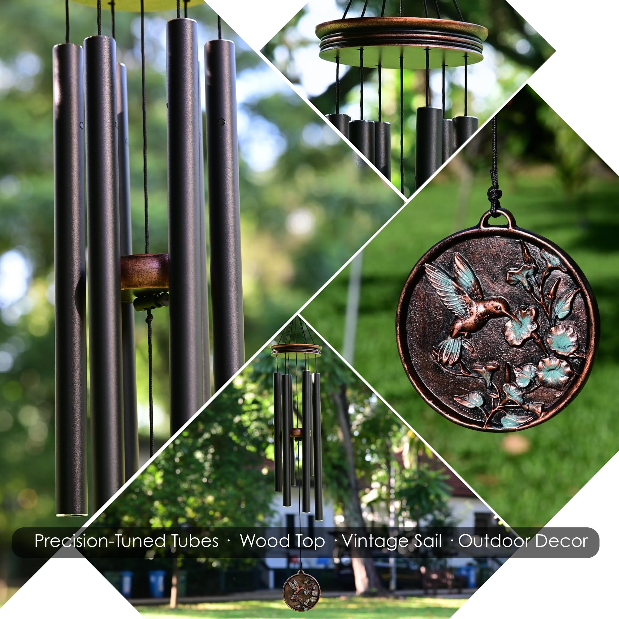 Vanquer Vintage Wind Chimes detailed view of suspension platform