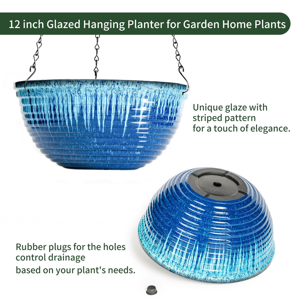 Vanslogreen 12 inch hanging planter with chain and hook