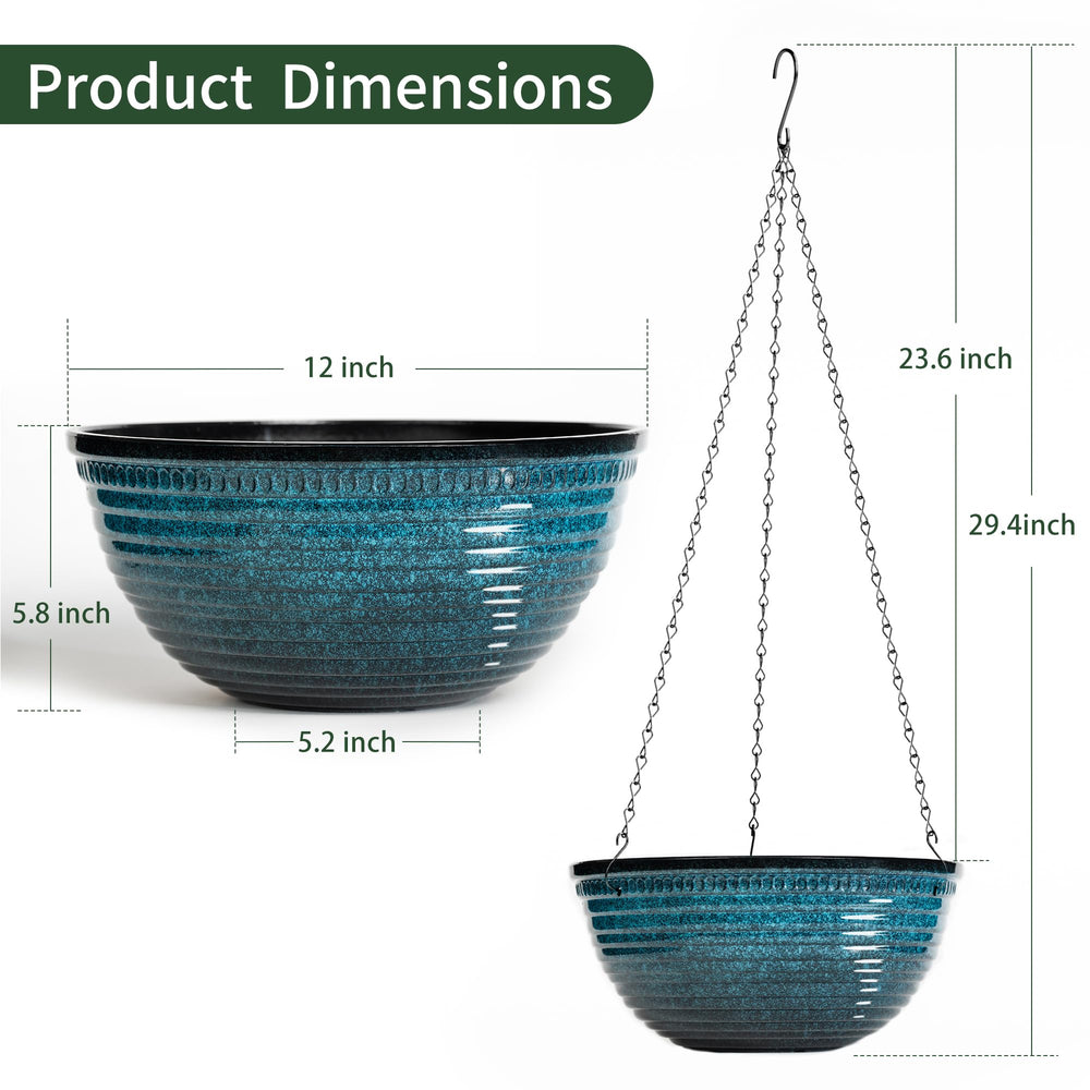 Vanslogreen 12 Inch Hanging Planter with chain attached