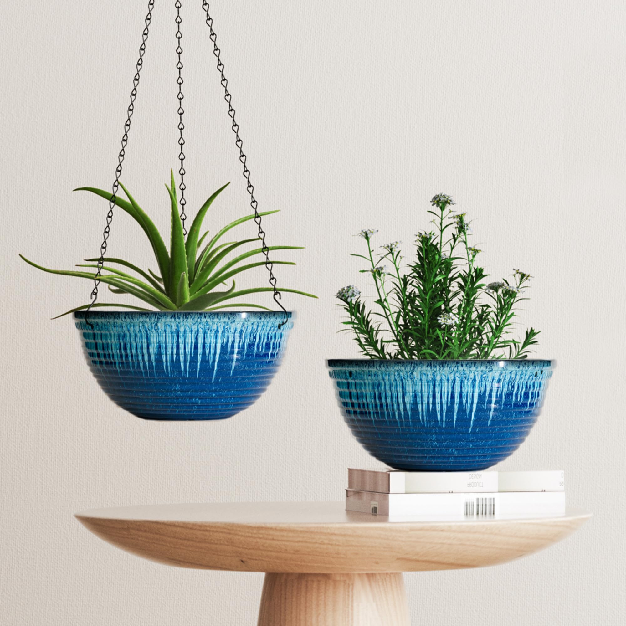 Vanslogreen 12 inch hanging planters pack of 2 in packaging