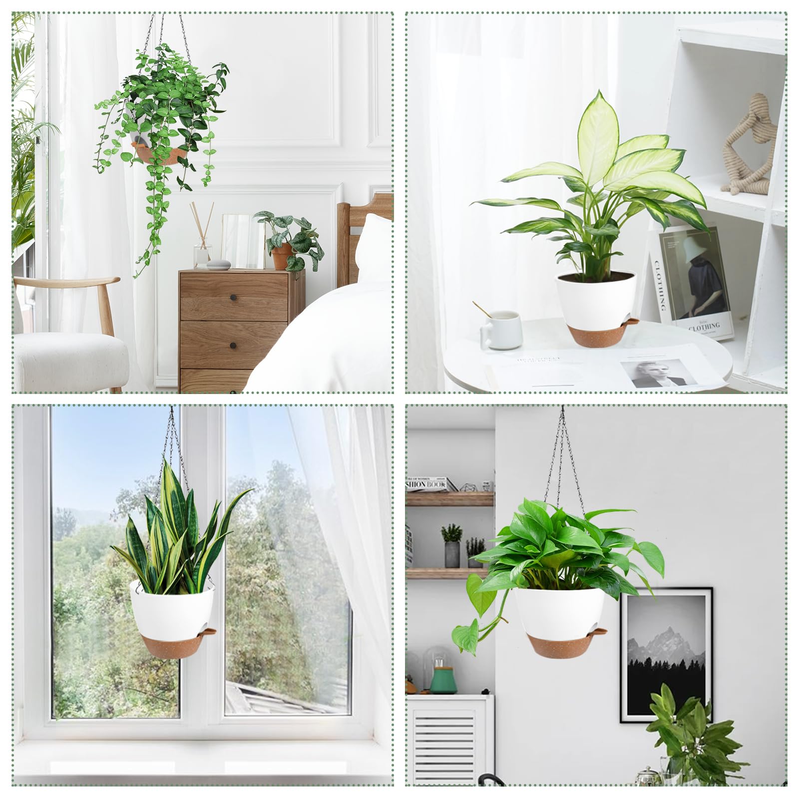 Vanslogreen 6-inch self watering planter in outdoor setting