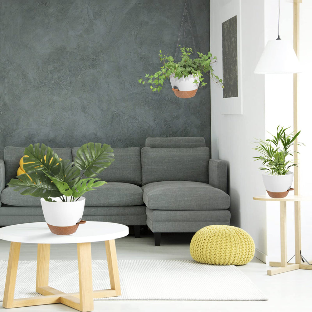 Vanslogreen hanging planter arrangement with flowers