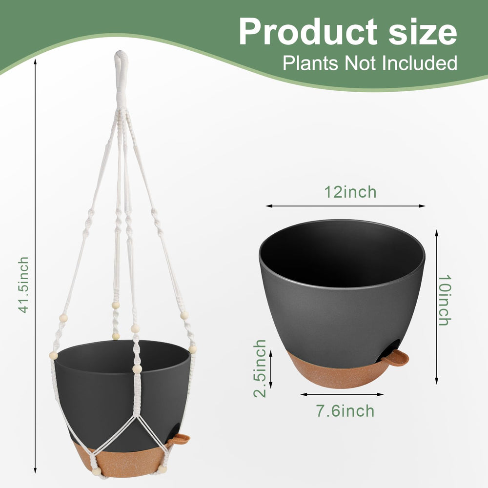 Vanslogreen Macrame Plant Hanger displayed with plants on a balcony