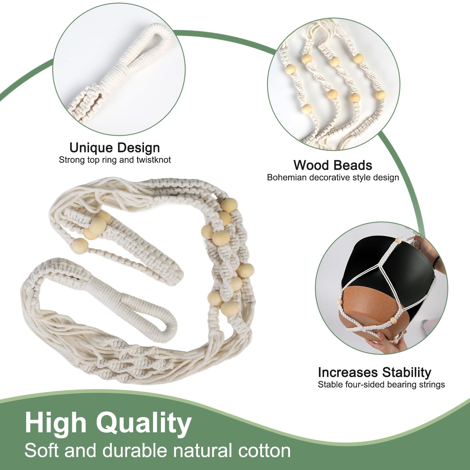 Vanslogreen Macrame Plant Hanger set against a boho-style interior